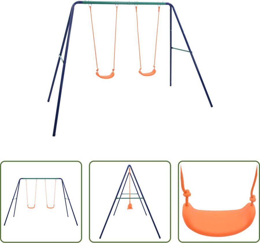 VidaXL The Living Store Schommelset met enkele schommel 272 x 156 x 180 cm Staal en kunststof