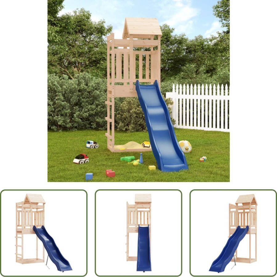 VidaXL The Living Store Speeltoren Massief Grenenhout Multi-activiteitencentra 237 x 90 x 238 cm Met Golfglijbaan Geschikt voor 3-8 jaar oud
