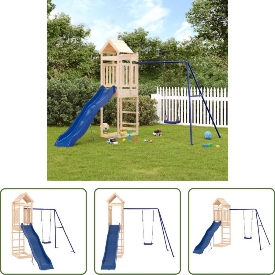 VidaXL The Living Store Speeltoren Massief grenenhout Multi-activiteitencentra 249 x 349 x 238 cm Geschikt voor kinderen van 3-8 jaar Max gewicht 45 kg Montage vereist