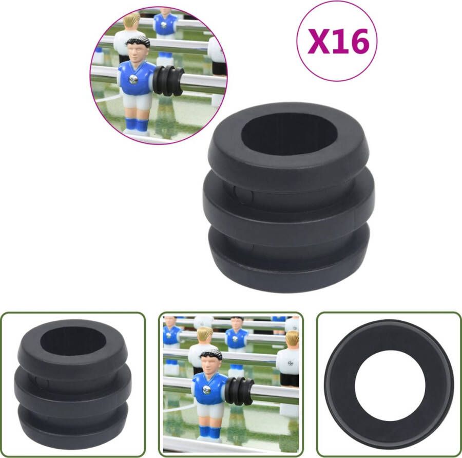 VidaXL The Living Store Tafelvoetbal Stangstopper 15.9 16 mm Zwart ABS 16 stuks