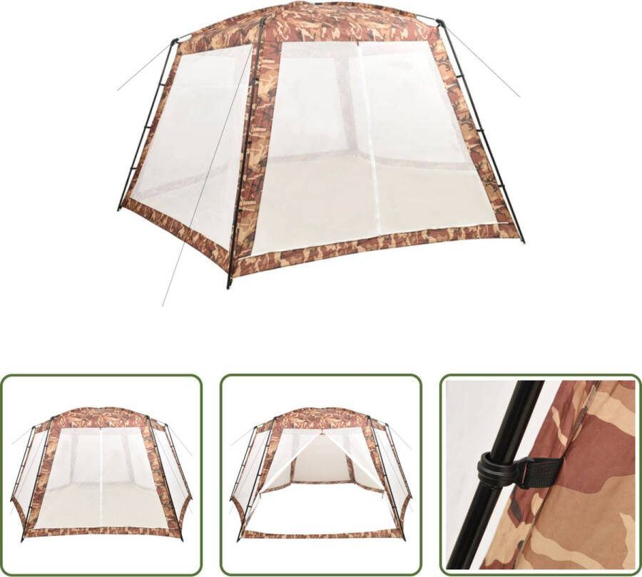VidaXL The Living Store Zwembadtent Camouflage 660 x 580 x 250 cm UV- en waterbestendig