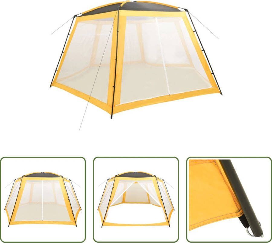VidaXL The Living Store Zwembadtent Geel 660x580x250cm Polyester met PA-coating