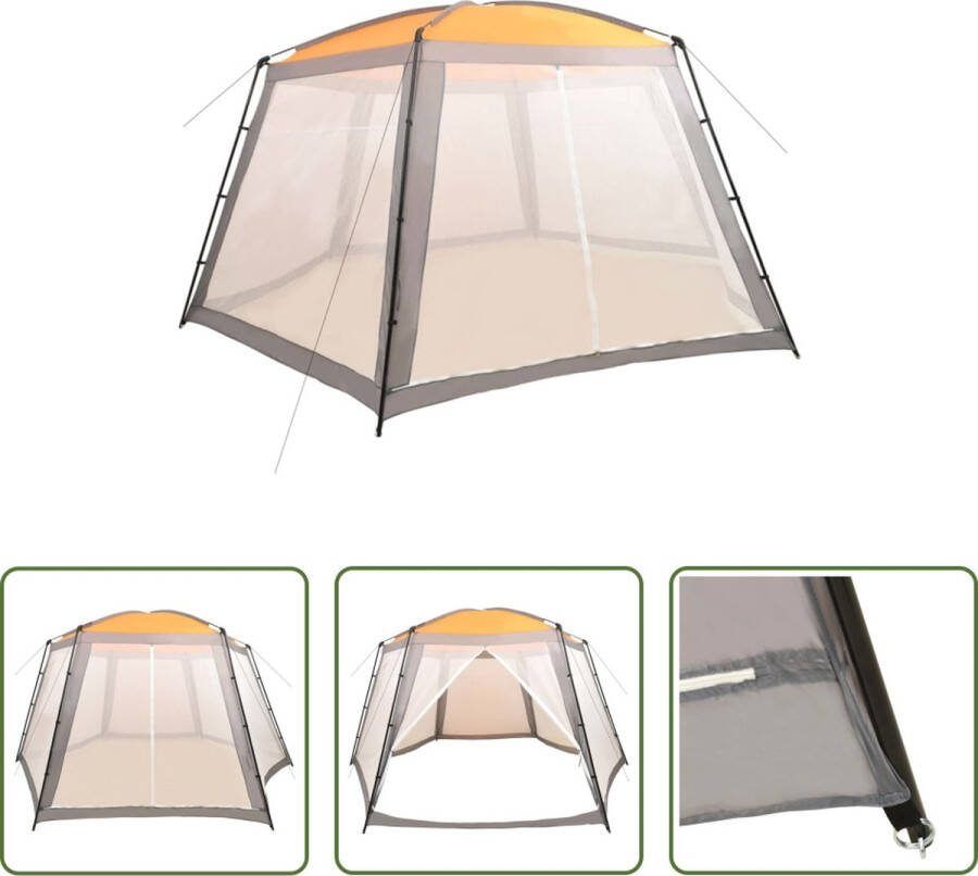 VidaXL The Living Store Zwembadtent Grijs 660 x 580 x 250 cm UV- en waterbestendig