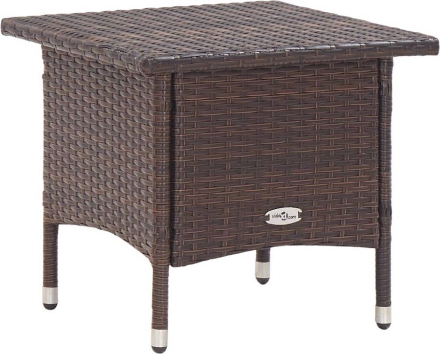 VidaXL -Theetafel-50x50x47-cm-poly-rattan-bruin