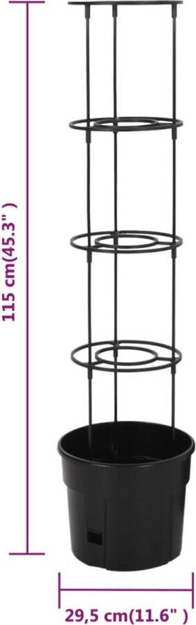 VidaXL -Tomatenkweekpot-ø29 5x115-cm-polypropeen-antracietkleurig