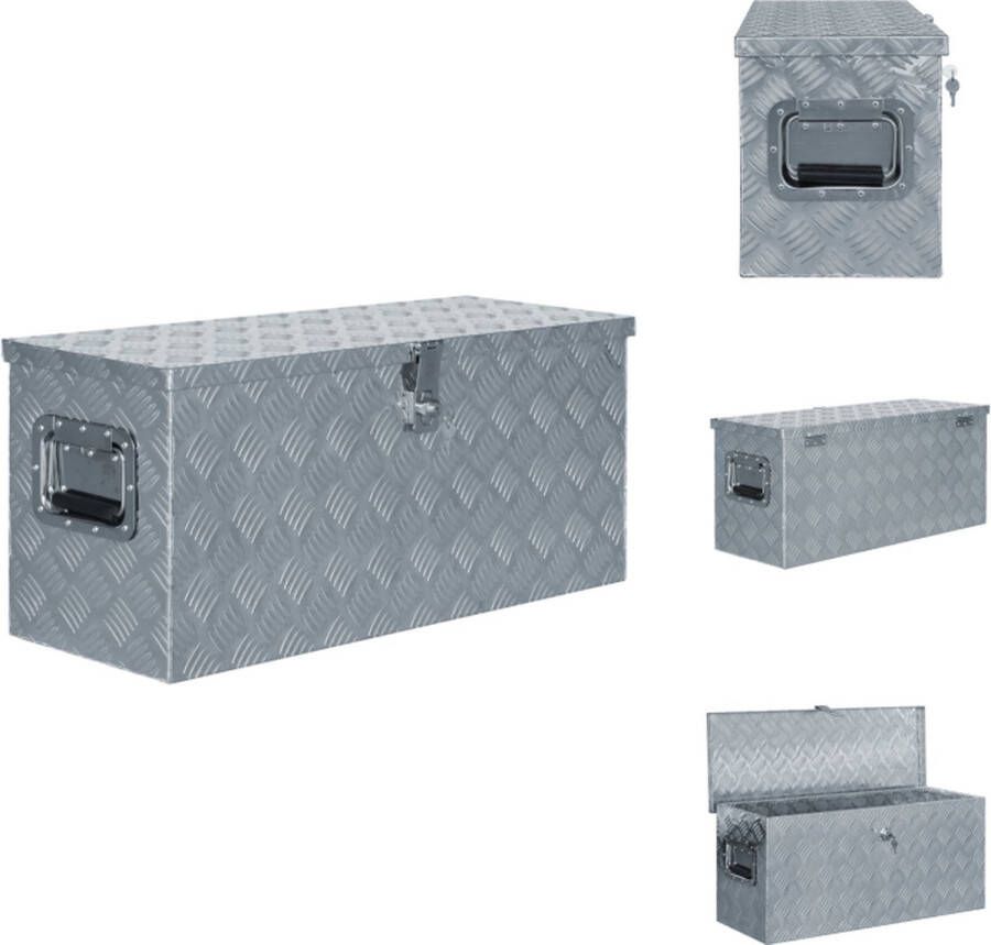 VidaXL Trailerkist Aluminium 80x30 cm Ruime opbergbox met vergrendelsysteem Zilver Hoge kwaliteit Gereedschapskoffer