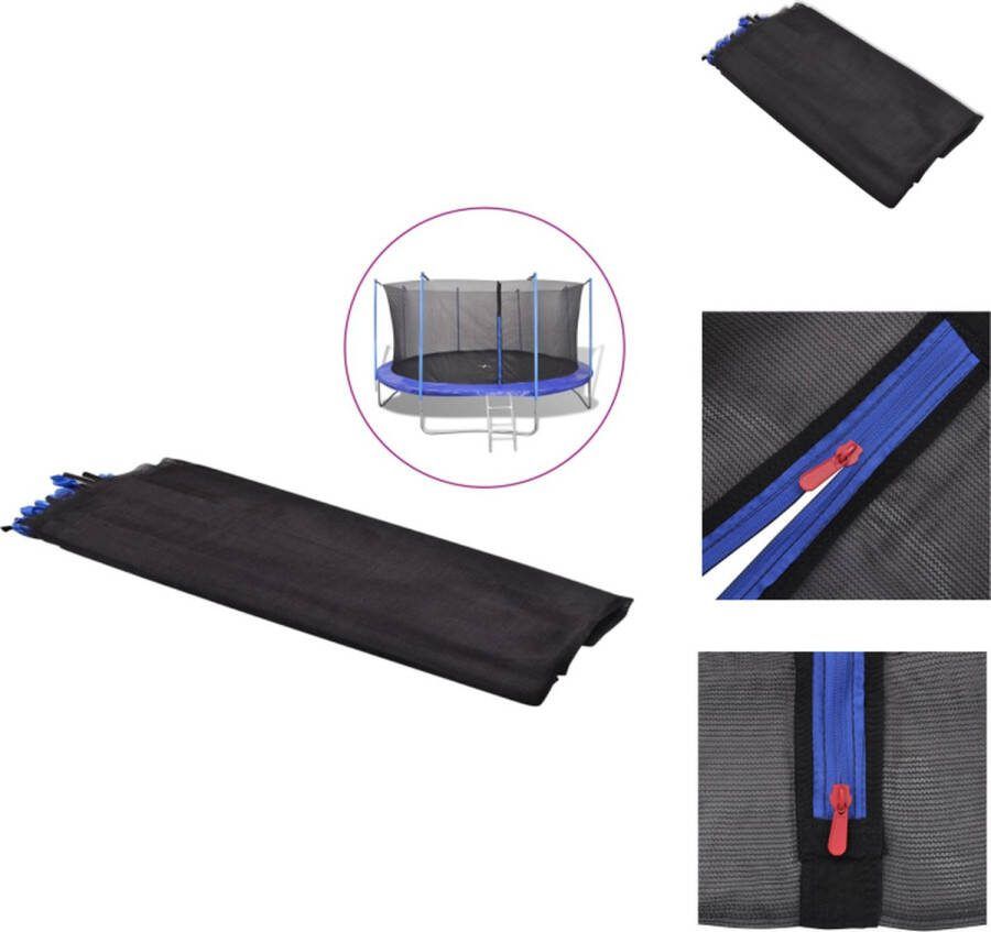 VidaXL Trampoline Veiligheidsnet 3.81 x 1.8 m Zwart Geschikt voor 4.26 m trampolines met 8 palen (SKU- 142095) Trampolinebeschermhoes