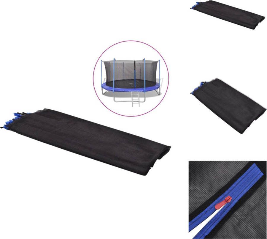 VidaXL Trampoline Veiligheidsnet Polyethyleen 3.2 x 1.8 m Zwart Trampolinebeschermhoes