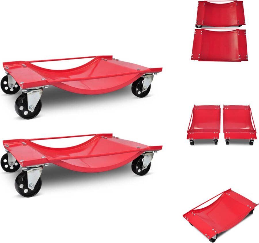 VidaXL Transportkar Industrieel Commercieel 605x385x120mm Max 450kg Rood Steekwagen