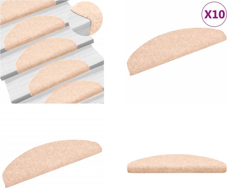 VidaXL Trapmatten zelfklevend 10 st 65x21x4 cm naaldvilt bruin Trapmat Trapmatten Trap Mat Trap Matten