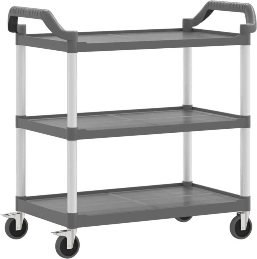 VidaXL Trolley 3-laags 99x50x96 cm aluminium grijs