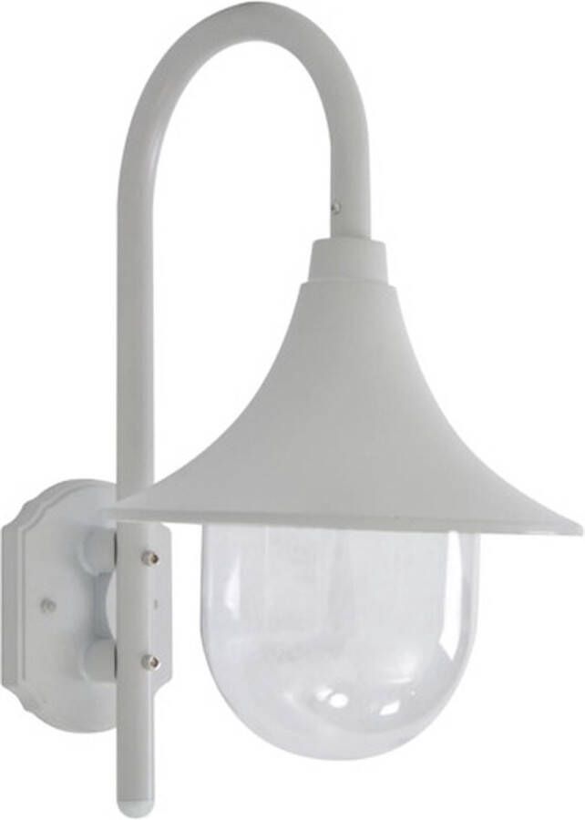 VidaXL Tuin wandlamp E27 42 cm aluminium wit