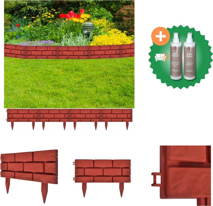 VidaXL Tuinafscheiding met metselwerk ontwerp (11 delig) Perkrand Inclusief Onderhoudsset