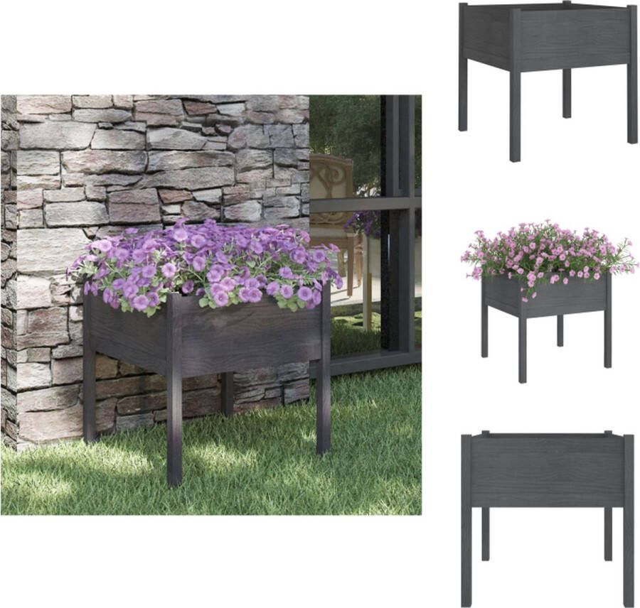 VidaXL Tuinbak Grijs 70x70x70 cm Massief grenenhout Bloempot