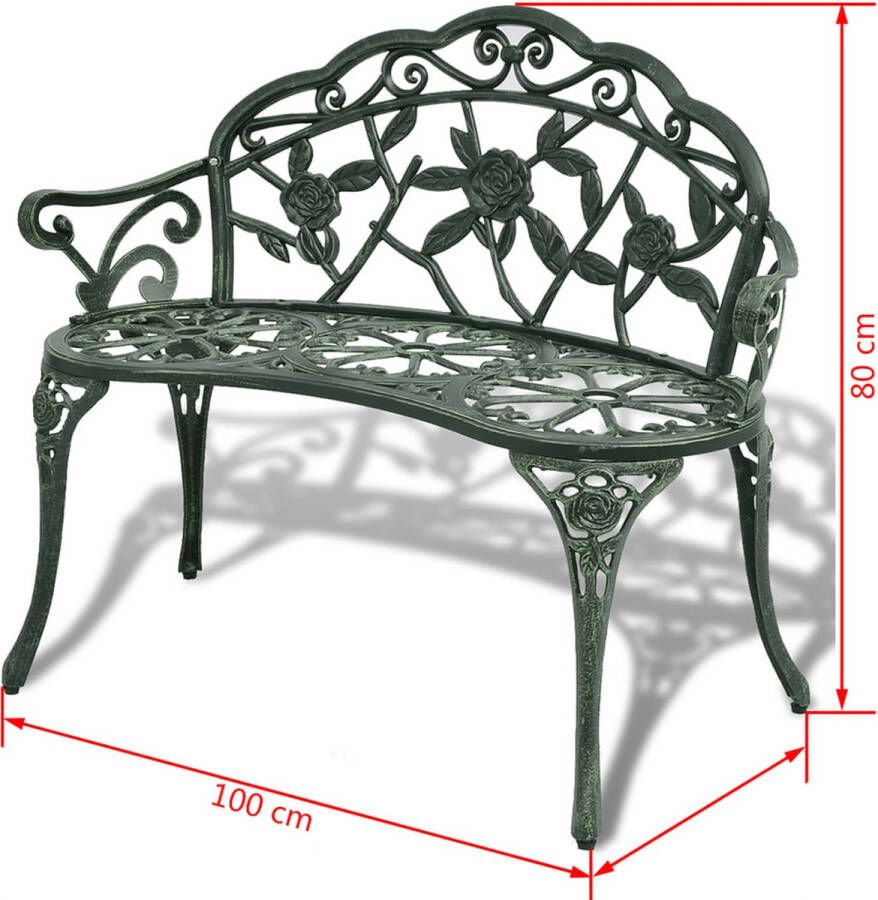 VidaXL Tuinbank 100 cm gegoten aluminium groen VDXL_42166