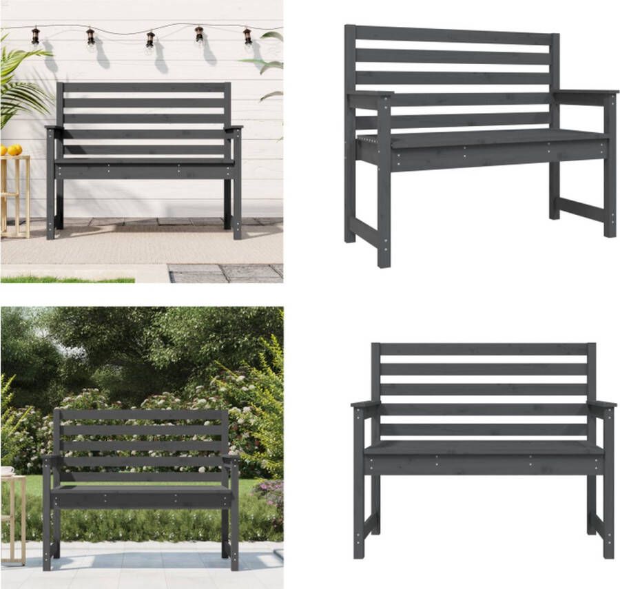 VidaXL Tuinbank 109x48x91-5 cm massief grenenhout grijs Tuinbank Tuinbanken Parkbank Tuinzetel