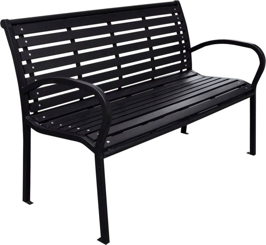 VidaXL Tuinbank 116 cm staal en HKC zwart