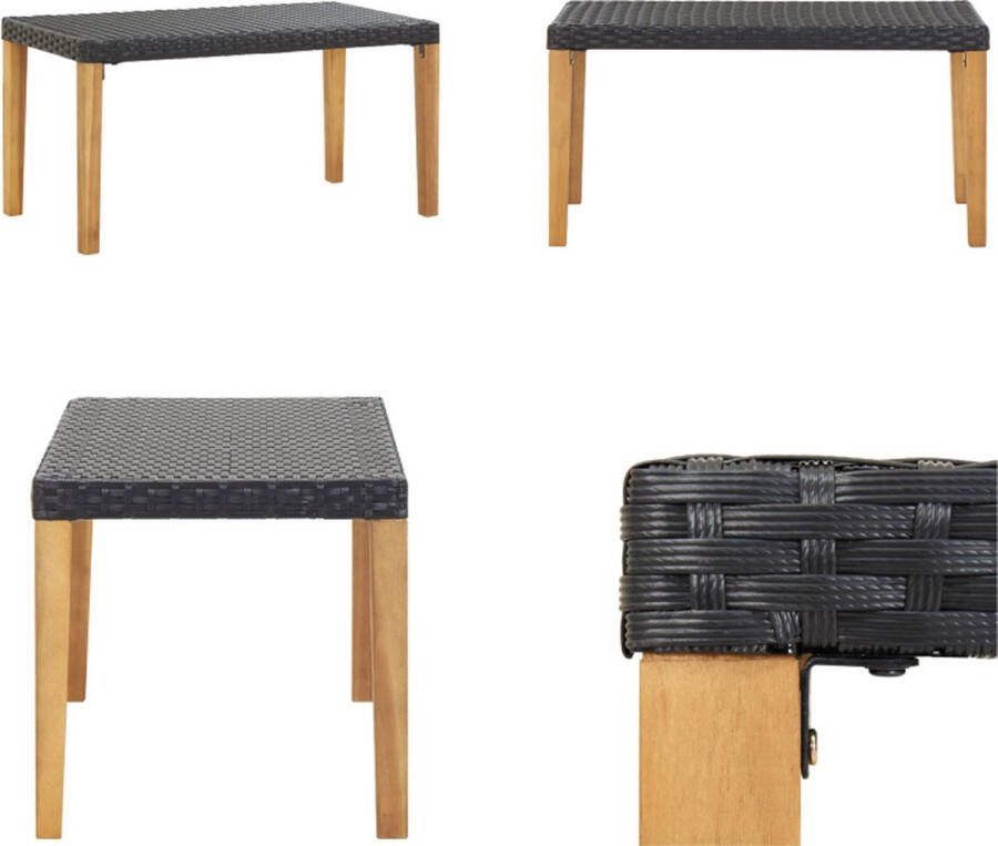 VidaXL Tuinbank 120 cm poly rattan en massief acaciahout zwart Bank Banken Zitbank Zitbanken
