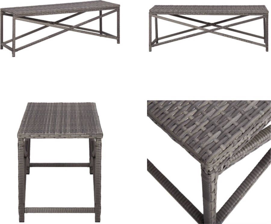 VidaXL Tuinbank 120 cm poly rattan grijs Bank Banken Zitbank Zitbanken