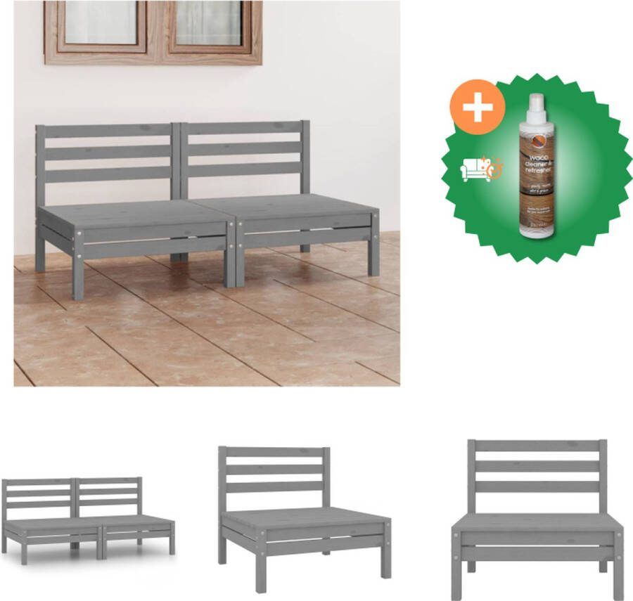 VidaXL Teak Tuinbank 63.5 x 63.5 x 62.5 cm Modulair ontwerp Loungebank Inclusief Houtreiniger en verfrisser