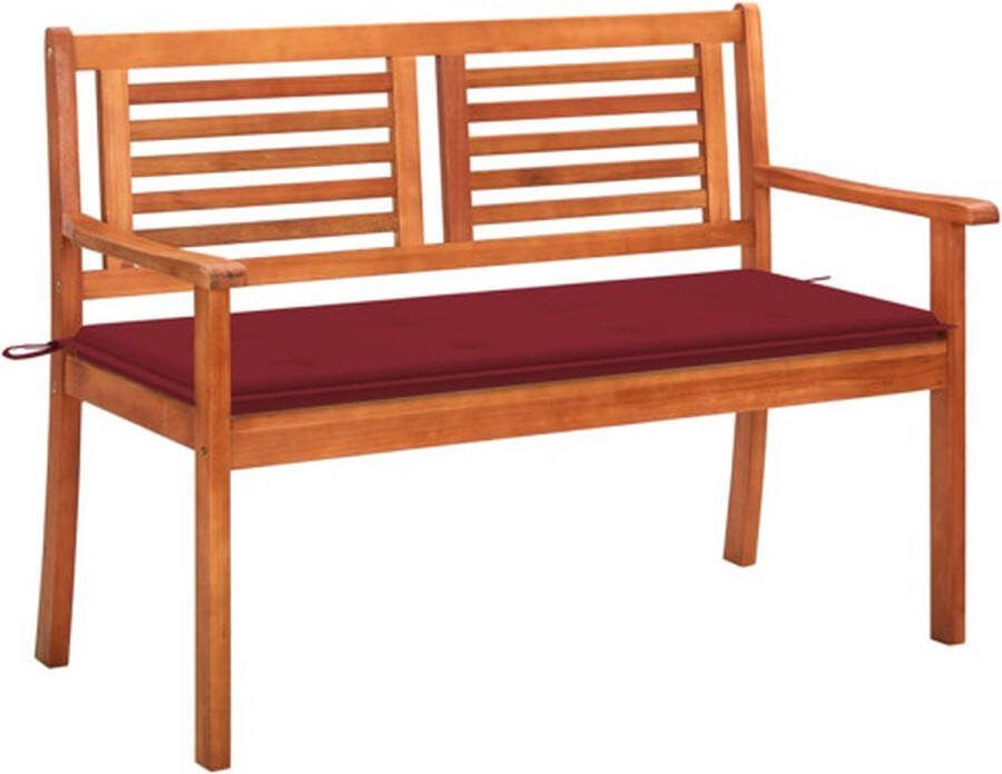 VidaXL Tuinbank 2-zits met kussen 120 cm massief eucalyptushout
