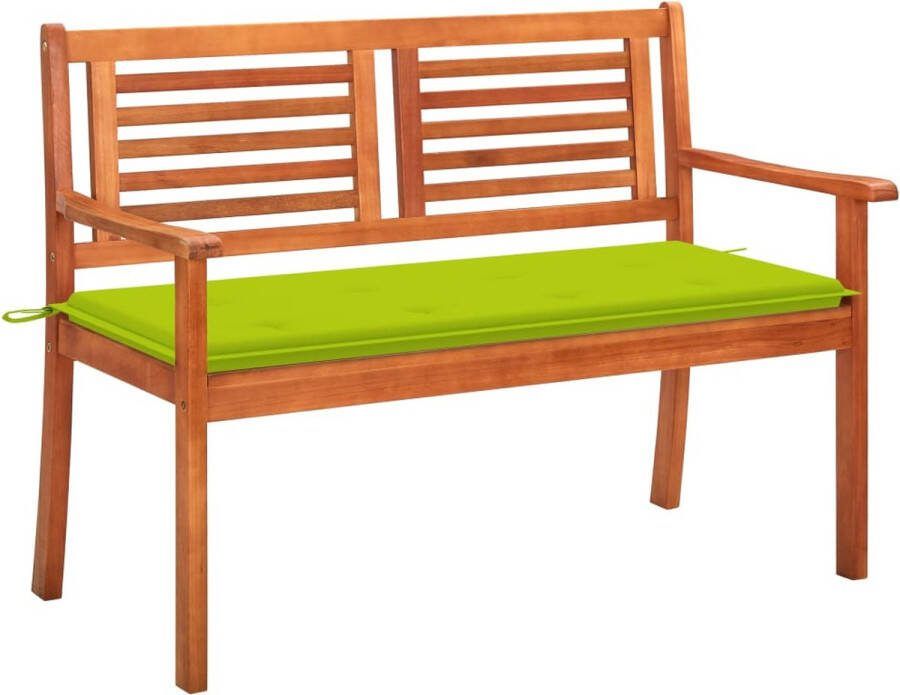 VidaXL Tuinbank 2-zits met kussen 120 cm massief eucalyptushout