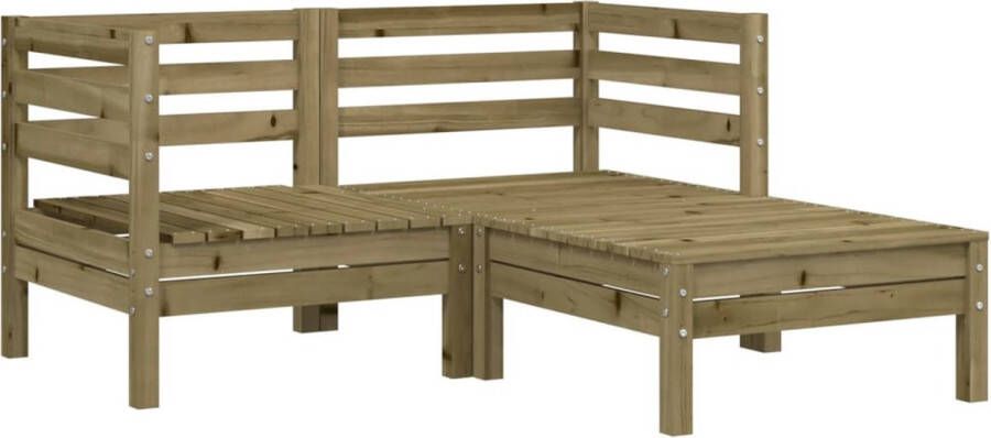 VidaXL Tuinbank 2-zits met voetenbank geïmpregneerd hout