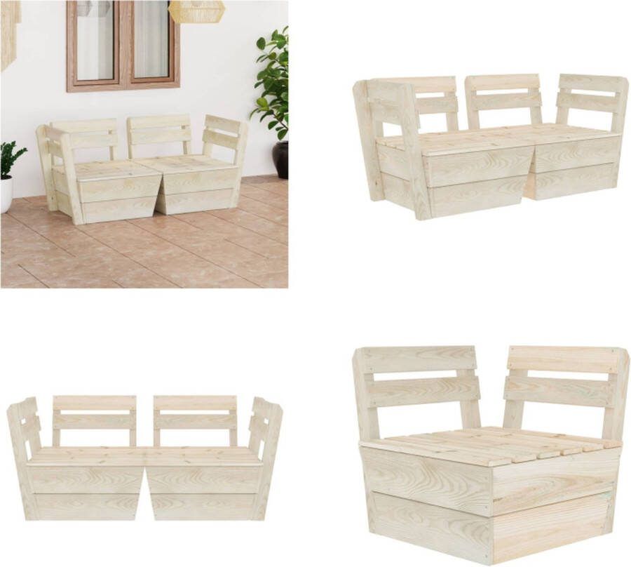 VidaXL Tuinbank 2-zits pallet geïmpregneerd vurenhout Pallet Bank Pallet Banken Houten Palletbank Houten Palletbanken