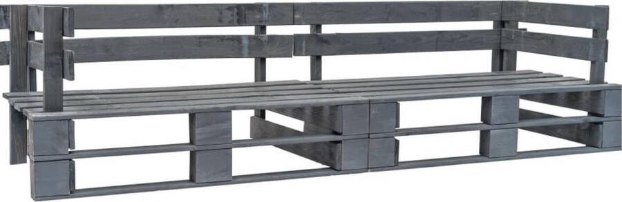 VidaXL -Tuinbank-2-zits-pallet-hout-grijs