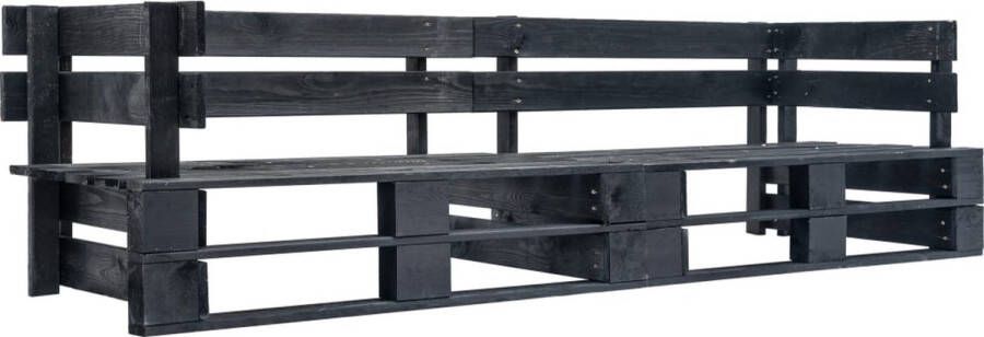 VidaXL -Tuinbank-2-zits-pallet-hout-zwart