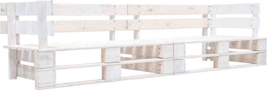 VidaXL Tuinbank 2-zits pallets hout wit