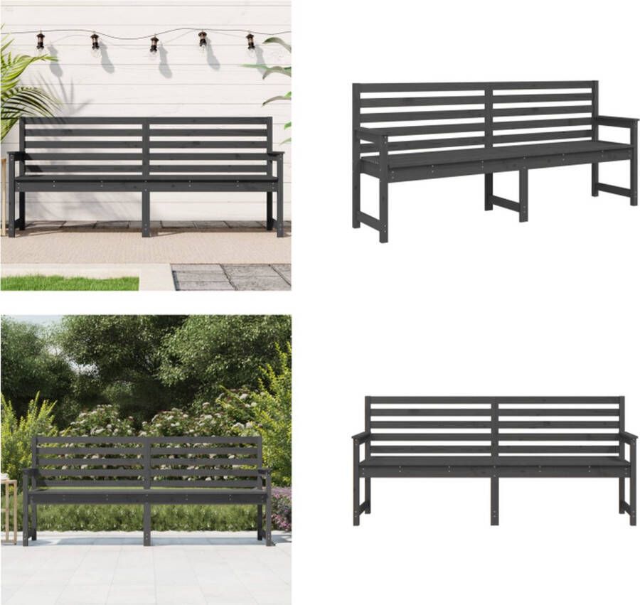 VidaXL Tuinbank 203-5x48x91-5 cm massief grenenhout grijs Tuinbank Tuinbanken Parkbank Tuinzetel