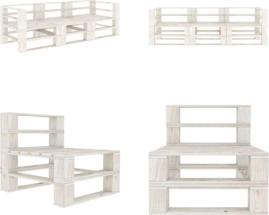 VidaXL Tuinbank 3-zits pallet hout wit Palletbank Palletbanken Tuinbank Parkbank