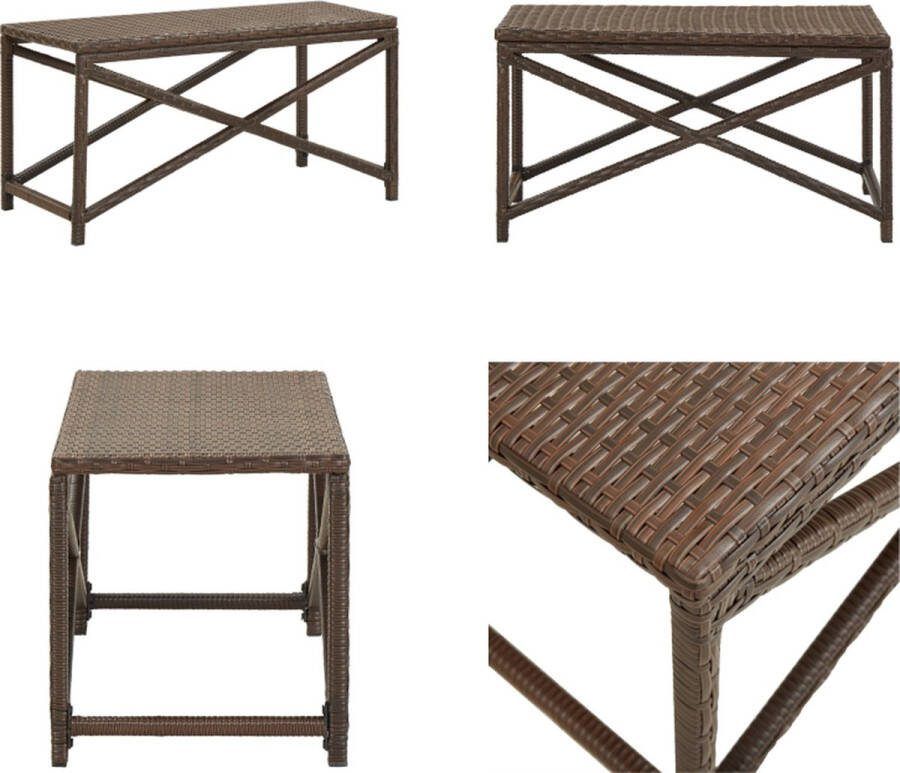 VidaXL Tuinbank 80 cm poly rattan bruin Bank Banken Zitbank Zitbanken