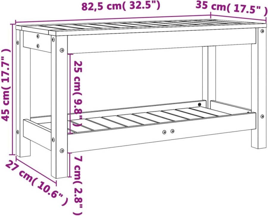 VidaXL -Tuinbank-82 5x35x45-cm-massief-grenenhout-zwart