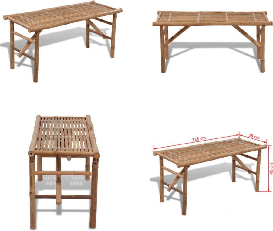 VidaXL Tuinbank inklapbaar 118 cm bamboe Tuinbank Tuinbanken Terrasbank Terrasbanken