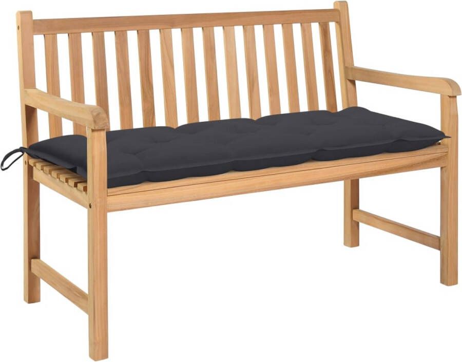 VidaXL -Tuinbank-met-antracietkleurig-kussen-120-cm-massief-teakhout