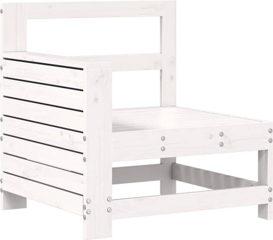 VidaXL Tuinbank met armleuning 69x62x70 5 cm massief grenenhout wit