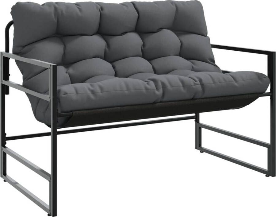 VidaXL Tuinbank met kussen 113 cm staal antracietkleurig