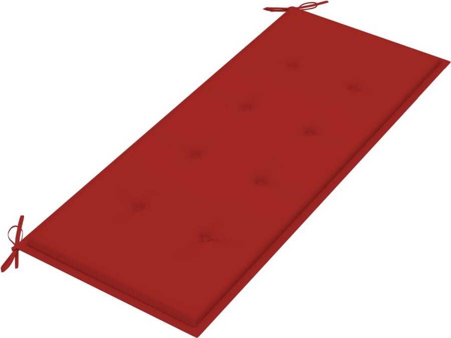 VIDAXL Tuinbank 1 Rood 120 X 50 X 3 Cm Terrasbank