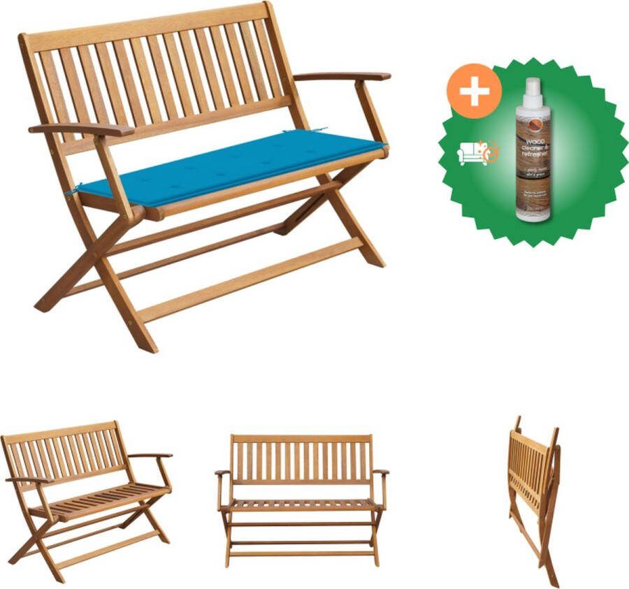 VidaXL Tuinbank met kussen 120 cm massief acaciahout Tuinbank Inclusief Houtreiniger en verfrisser