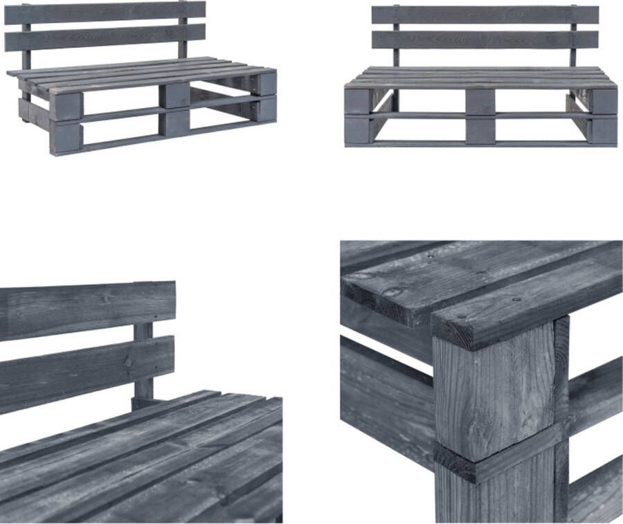 VidaXL Tuinbank pallet hout grijs Pallet Bank Pallet Banken Palletbank Palletbanken