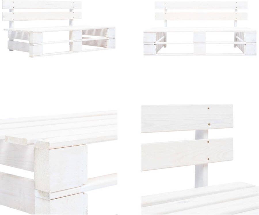 VidaXL Tuinbank pallet hout wit Pallet Bank Pallet Banken Palletbank Palletbanken