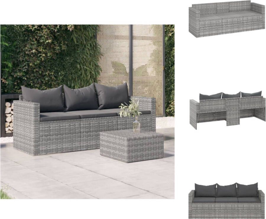 VidaXL Tuinbank PE-rattan Grijs 176 x 64 x 60.5 cm Loungebank