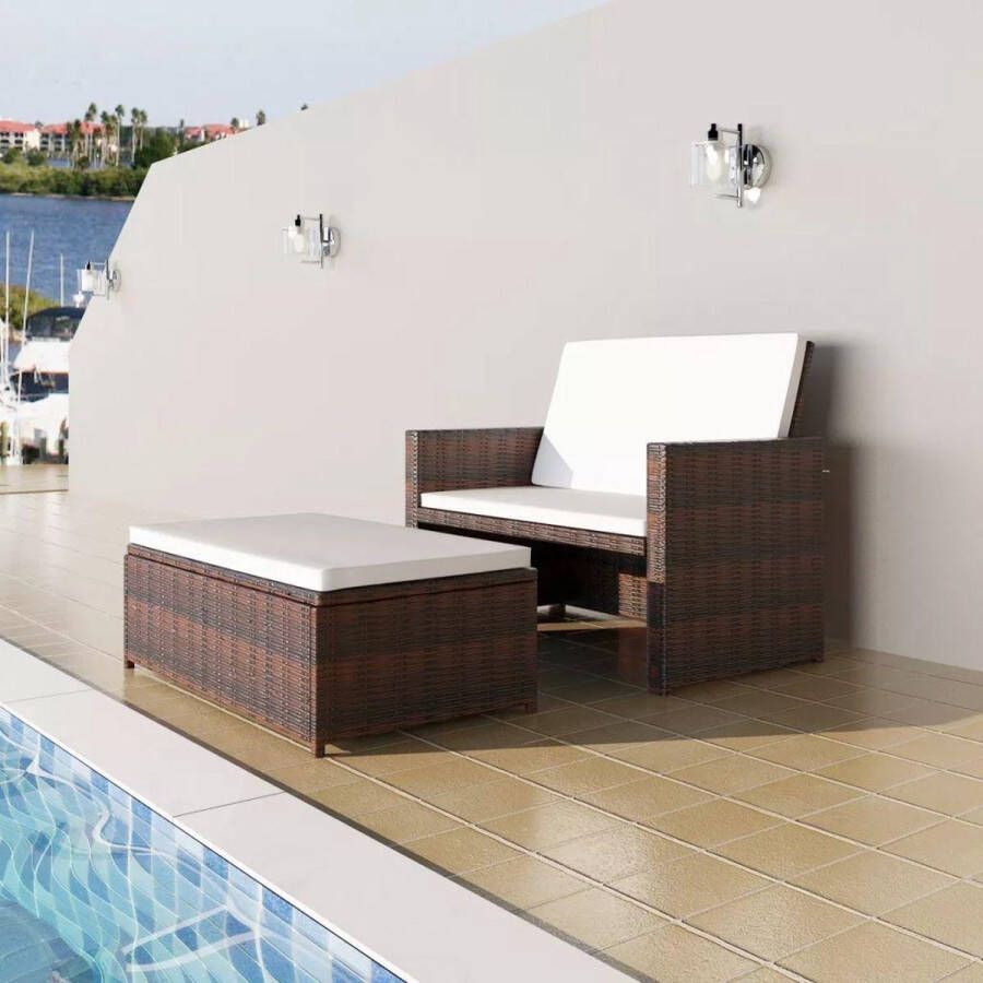 VidaXL Loungeset poly rattan bruin 5-delig