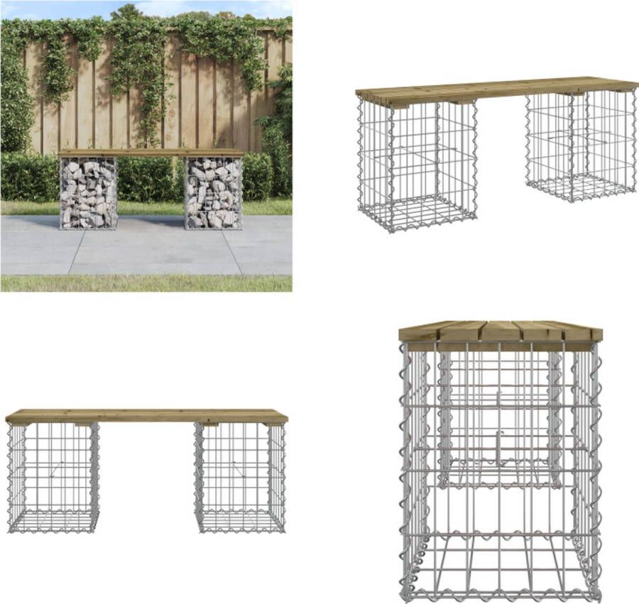 VidaXL -Tuinbank-schanskorfontwerp-103x31x42-cm-geïmpregneerd-hout Tuinbank Tuinbanken Buitenbank Parkbank
