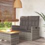 VidaXL -Tuinbank-verstelbaar-met-kussens-118-cm-poly-rattan-grijs - Thumbnail 1