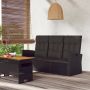 VidaXL -Tuinbank-verstelbaar-met-kussens-173-cm-poly-rattan-zwart - Thumbnail 2