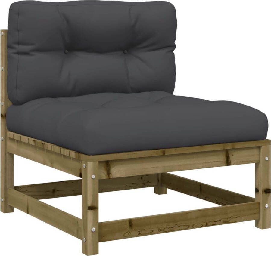 VidaXL Tuinbank zonder armleuningen met kussens hout