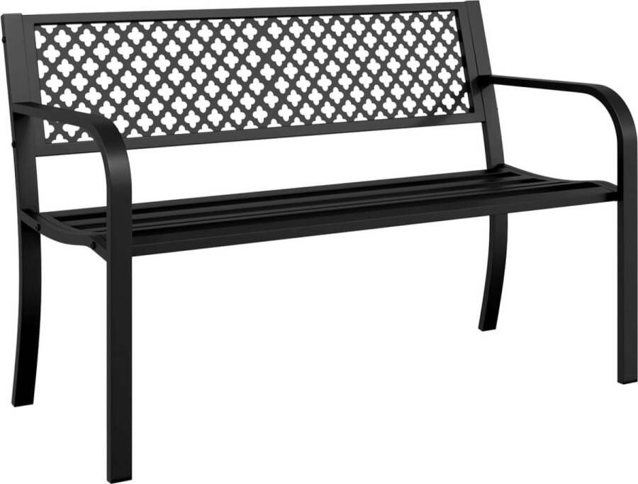VidaXL Tuinbankje 119 cm staal zwart